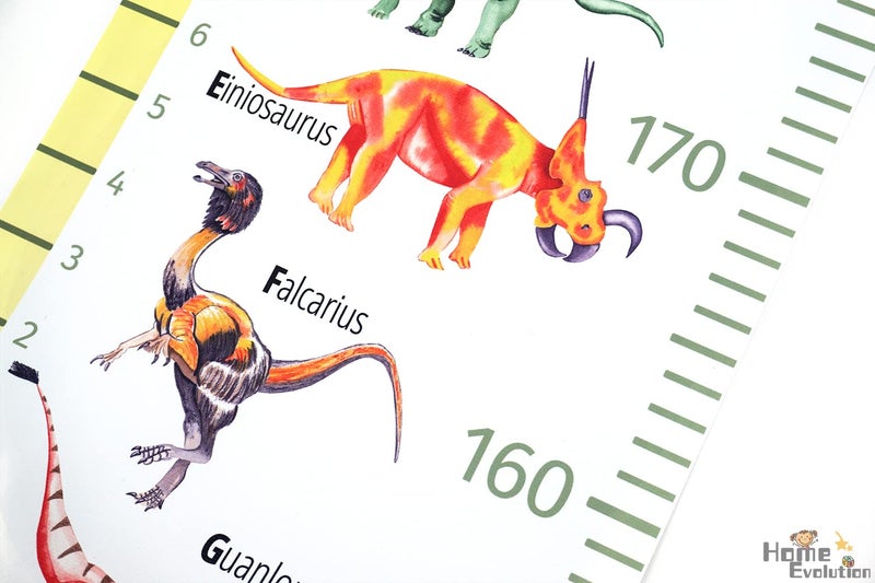 HomeEvolution Kids Growth Chart Height Measuring Chart, Dinosaur Canvas Wall Hanging Rulers for Baby Children Girls Bedroom Decor - Image 2