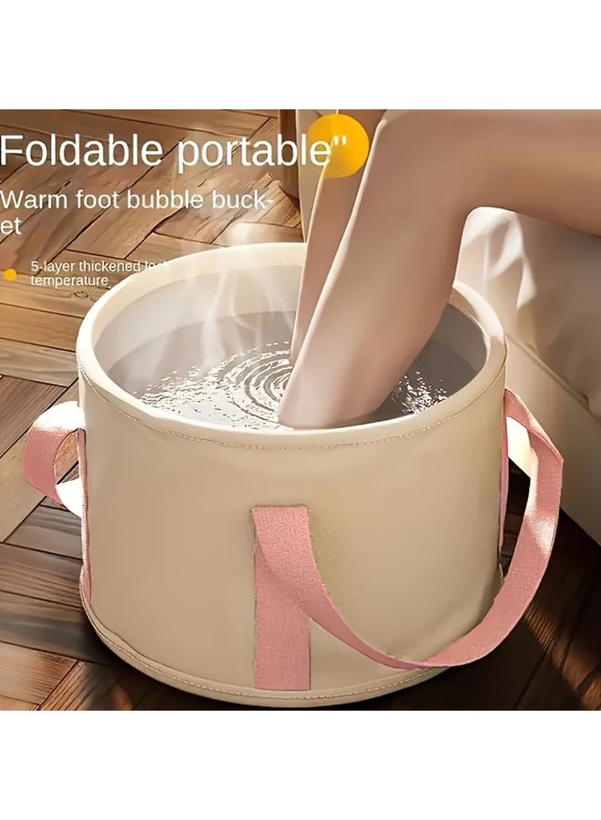 White Foldable Insulated Foot Spa Bucket Portable Foot Bath For Home Travel - Image 2