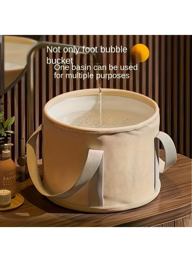 White Foldable Insulated Foot Spa Bucket Portable Foot Bath For Home Travel - Image 5