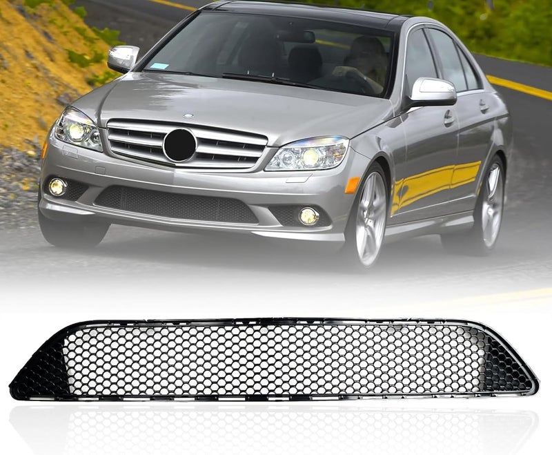 MATMACRO شبكة مصد أمامية MATMACRO متوافقة مع مرسيدس بنز W204 C Class شبكة أمامية C230 C300 C350 AMG 2008 2009 2010 2011 2048850153 - Image 1