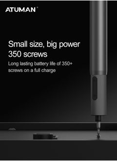 ATuMan ATuMan Mini Precision Electric Screwdriver, All-in-One Magnetic Bits, Max 3 N.m, Magnetic Storage, Repair Tool Set for Phone Camera Laptop Watch, Screw in & Out, Two Speed Options, Rechargeable  - Image 3