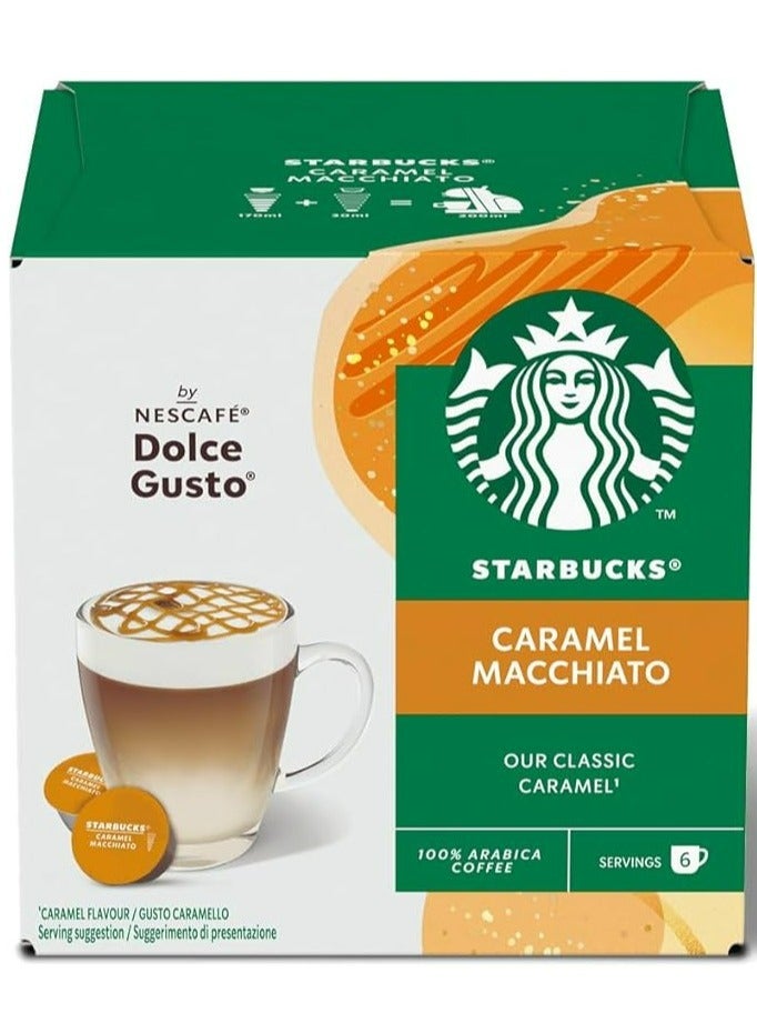 Starbucks Nescafe Dolce Gusto Caramel Macchiato 12 Capsules 15.8x6g, 5.5x6g-127.8g Pack of 3 - Image 2