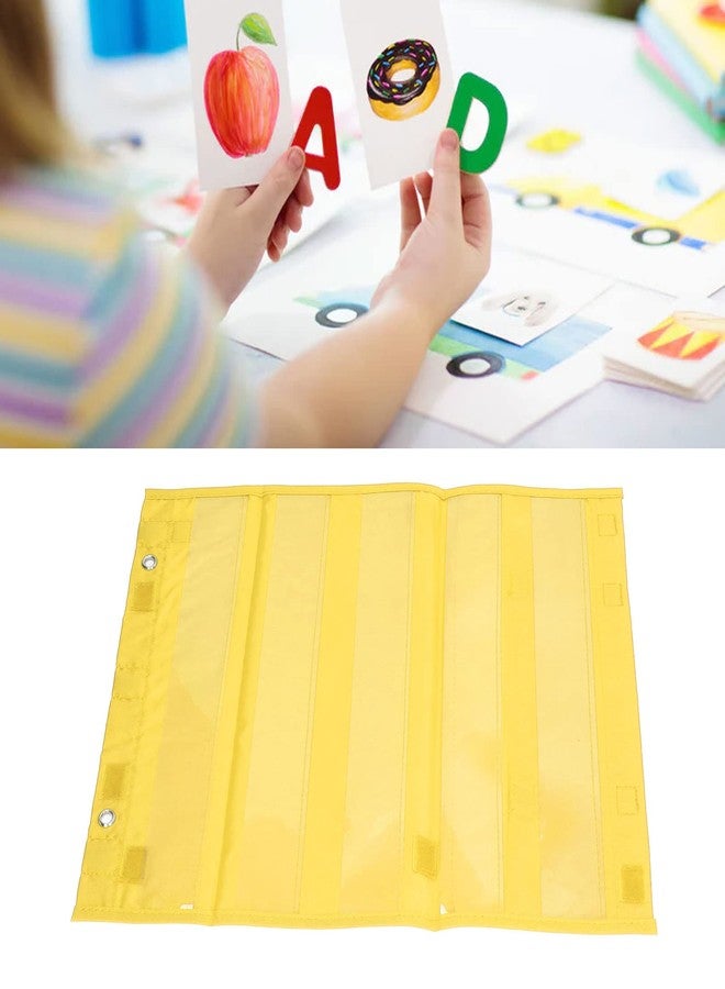 Dilwe Magnetic Pocket Chart,5 Rows Transparent Pockets Daily Schedule Chart Yellow for Teachers Homeschoolers Classroom Activities Standards Demonstrations - Image 5