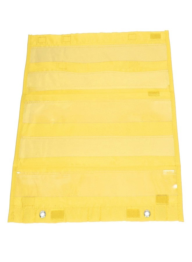 Dilwe Magnetic Pocket Chart,5 Rows Transparent Pockets Daily Schedule Chart Yellow for Teachers Homeschoolers Classroom Activities Standards Demonstrations - Image 2