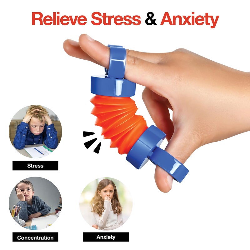 stargo Finger Poppers Hand Gripper Strengthener for Kids Hand Exercisers Pop Tube Mini Fidget Toys - Sensory Toy for Kids - Finger Strengthener and Hand Therapy Stocking Stuffers - Pack of 2 - Image 2
