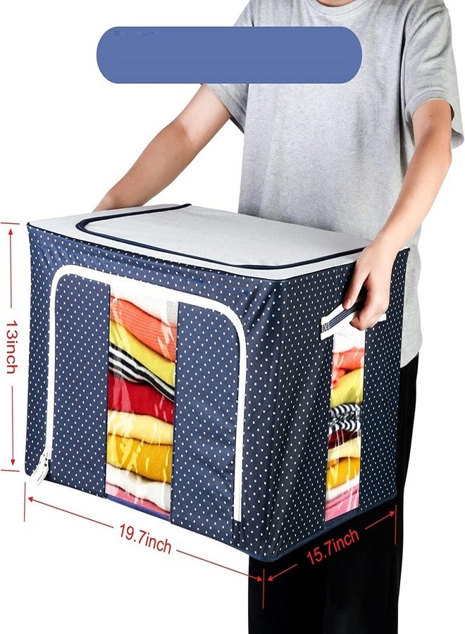 BMG Import Export Storage Box and Organiser 66 Liter Cloth Organizer for Storage Foldable Steel Frame Non-woven Wardrobe Organzier for Storage with Zipper with Clear Window & Handle organizer 1 Pcs - Image 2