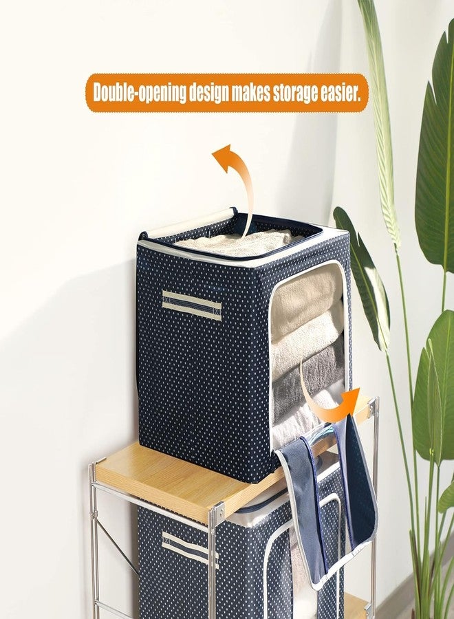 BMG Import Export Storage Box and Organiser 66 Liter Cloth Organizer for Storage Foldable Steel Frame Non-woven Wardrobe Organzier for Storage with Zipper with Clear Window & Handle organizer 1 Pcs - Image 3