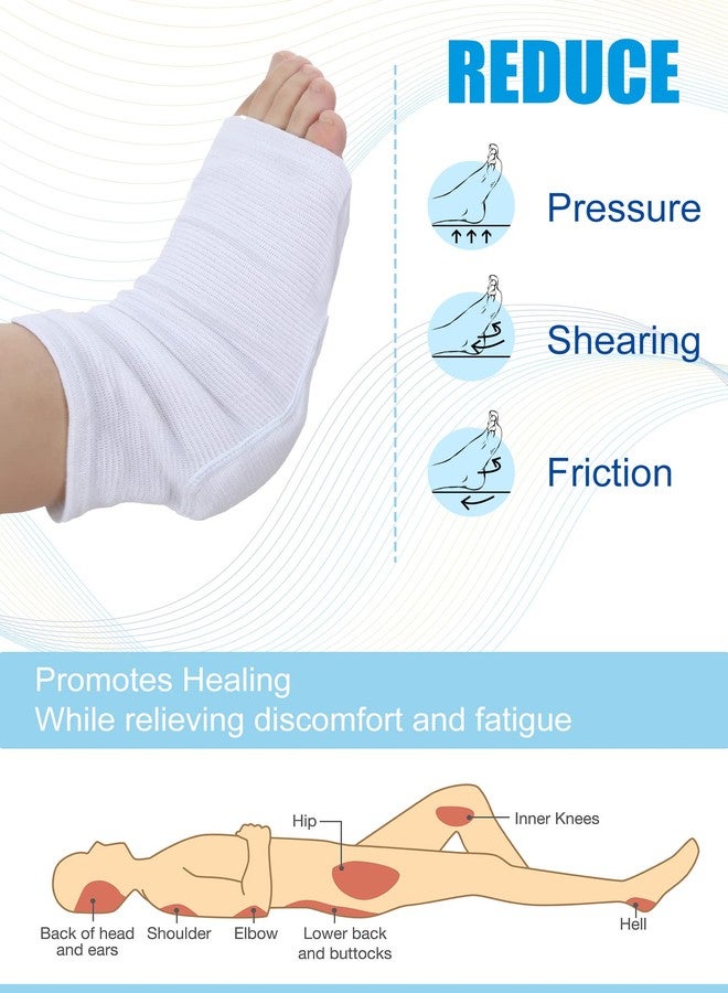 Sosation 8 Pcs Knit Elastic Heel Elbow Protectors for Pressure Sores Elbow Pads Protects Skin Ulcerations and Relieves Pressure Sleeve for Elderly Relieve Sores(M) - Image 5
