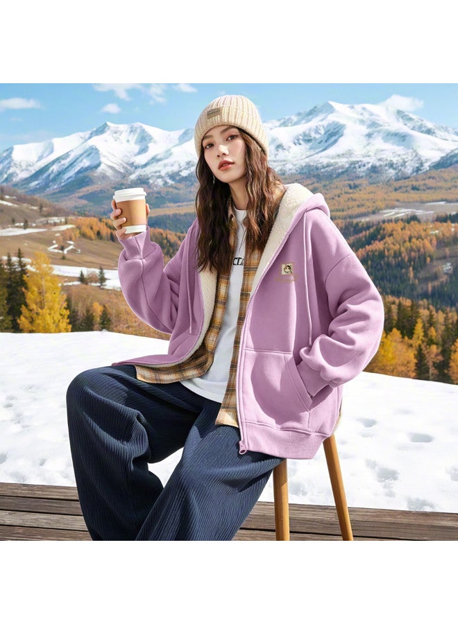 Flying in the snow Casual Jacket Women's 2025 Autumn Winter New Arrival Plus Size Loose Slimming Cardigan Top - Image 4