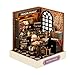 CUTEROOM Miniature House Kit CUTEROOM Tiny House Kit Wooden Dollhouse Kit Mini House Making Kit with Dust Cover DIY Dollhouse Kit Birthday Gift Moon Magic - Image 3