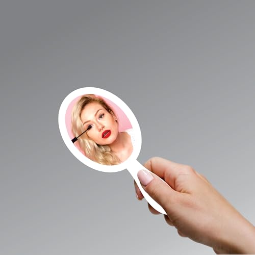 Creative Arts n Frames 9x19 cm Oval Hand Mirror with Handle for Cosmetic Shaving Make Up Bathroom Salon Barber Travel and Indoor Use (Sophosticated White Small H3.5 X 7.5 inch andheld Pocket Mirror) - Image 3