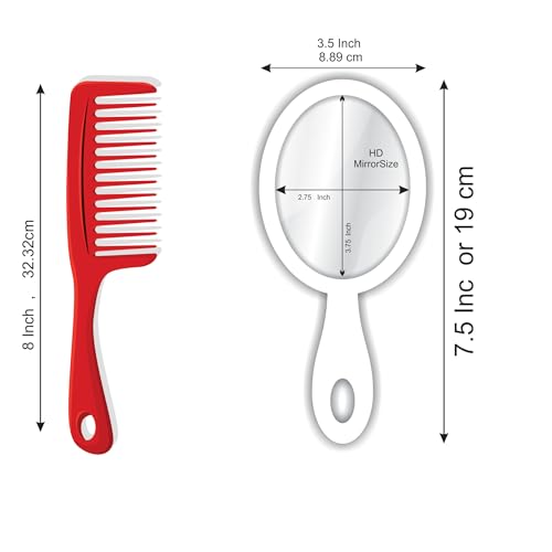 Creative Arts n Frames 9x19 cm Oval Hand Mirror with Handle for Cosmetic Shaving Make Up Bathroom Salon Barber Travel and Indoor Use (Sophosticated White Small H3.5 X 7.5 inch andheld Pocket Mirror) - Image 4