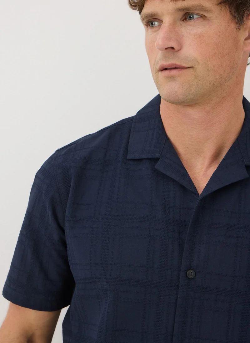 Matalan Navy Smart Textured Shirt