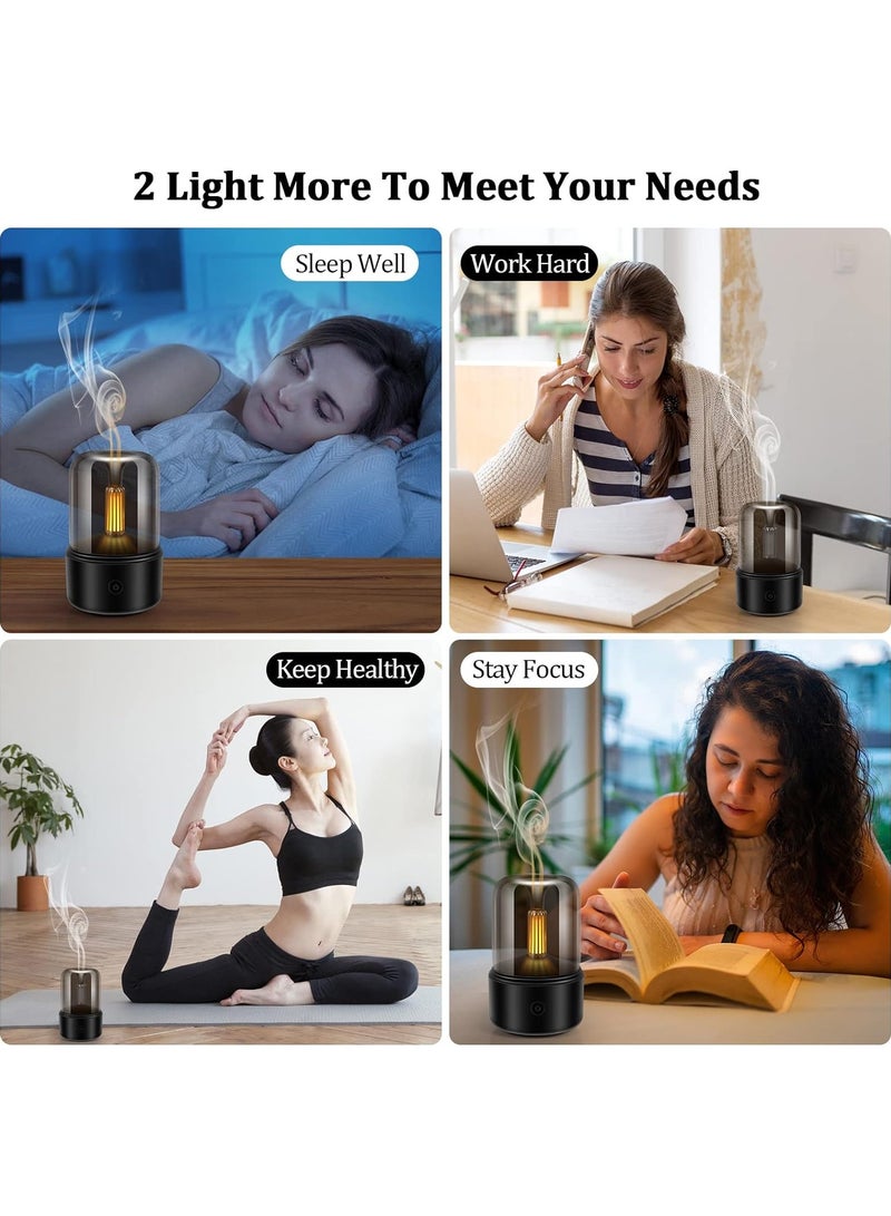 ميون جهاز روائح العلاج العطري على ضوء الشموع، جهاز ترطيب الهواء الصامت ومضاد للجفاف ومحاكاة ضوء الشموع، جهاز تنقية الهواء الصامت 120 مل مناسب للمنزل والمكتب وصالونات التجميل والسيارات - Image 5