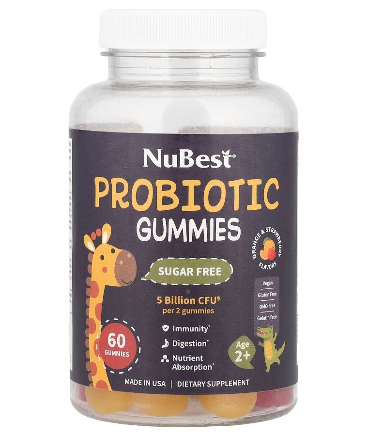 NuBest Probiotic Gummies Age 2+ Orange & Strawberry 60 Gummies