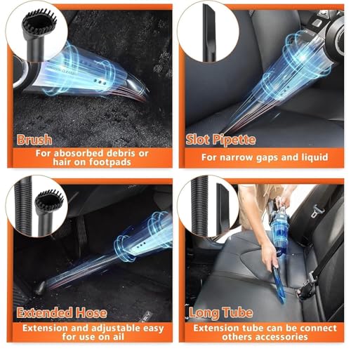 NOJTI Car Vacuum Cleaner - Portable and Corded High Power Vacuum Cleaner for Car Cleaning, Wet and Dry Car Vacuum Cleaner, DC 12V, 120W 5.5 KPA Multipurpose Wet and Dry Cleaner (LY-8801) - Image 4