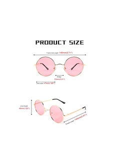 FEISEDY Polarized Sunglasses, Retro Round Women Men Sunglasses, Circle Steampunk Sunglasses, Unisex Retro Eyewear B2528  - Image 3