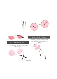 FEISEDY Polarized Sunglasses, Retro Round Women Men Sunglasses, Circle Steampunk Sunglasses, Unisex Retro Eyewear B2528  - Image 4