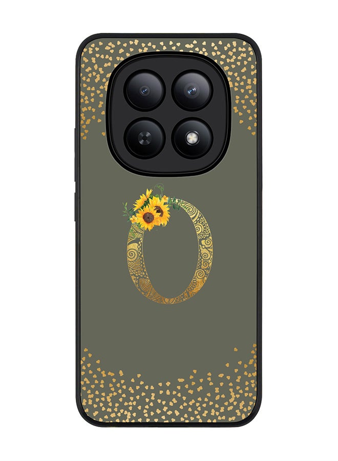 For Xiaomi Redmi Note 15 5G / Poco M8 Case,Slim fit Camera Protection, Shockproof Thin Phone cover  - Custom Floral Monogram - O  (Olive Green )