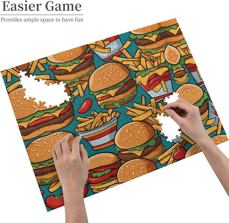 Phayah Cute Burger Fries 500 Piece Jigsaw Puzzle For Adults Home Decor 20 4 X 15 Inches - Image 4