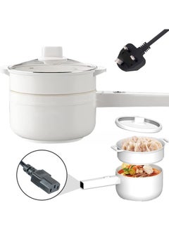 TOMSHOO 1.8L Electric Hot Pot with Steamer & Temperature Control - Non-Stick Electric Cooker Shabu Shabu, Electric Skillet,Frying Pan,Electric Saucepan,for Noodles, Egg, Steak, Sauté, Steam and Soup (1.8 L)  - Image 1
