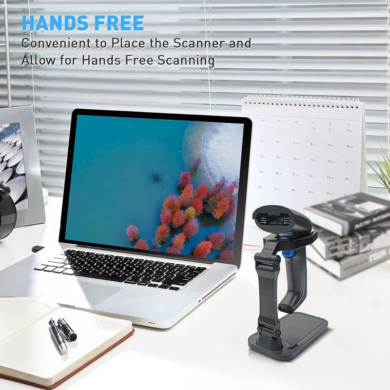 JRHC Universal Barcode Scanner Stand - Black and White - 1 Pack - USB - Desktop, Laptop - BAR_CODE_READER - Image 4