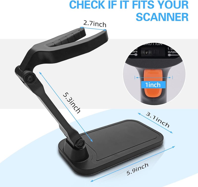 JRHC Universal Barcode Scanner Stand - Black and White - 1 Pack - USB - Desktop, Laptop - BAR_CODE_READER - Image 5