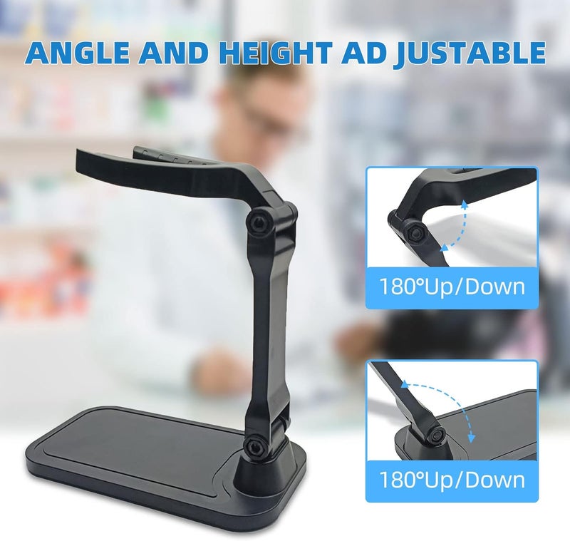 JRHC Universal Barcode Scanner Stand - Black and White - 1 Pack - USB - Desktop, Laptop - BAR_CODE_READER - Image 2