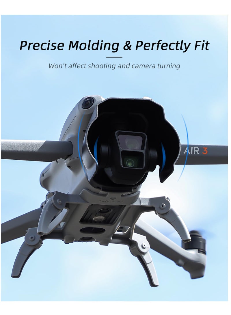 SYOSI Lens Hood for DJI Air 3 Drone Accessories, Anti-Glare Lens Cover Camera Guard Gimbal Protector for DJI Air 3 Drone - Image 3