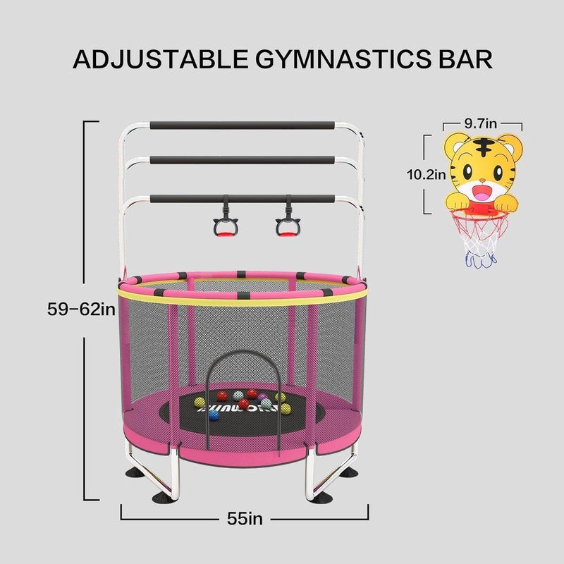 BLINWORLD Fitness Trampoline for Adults - 40"/48" 330 LBS Foldable Rebounder with Adjustable Foam Handle, Quiet Indoor Mini Workout Trampoline - Image 4