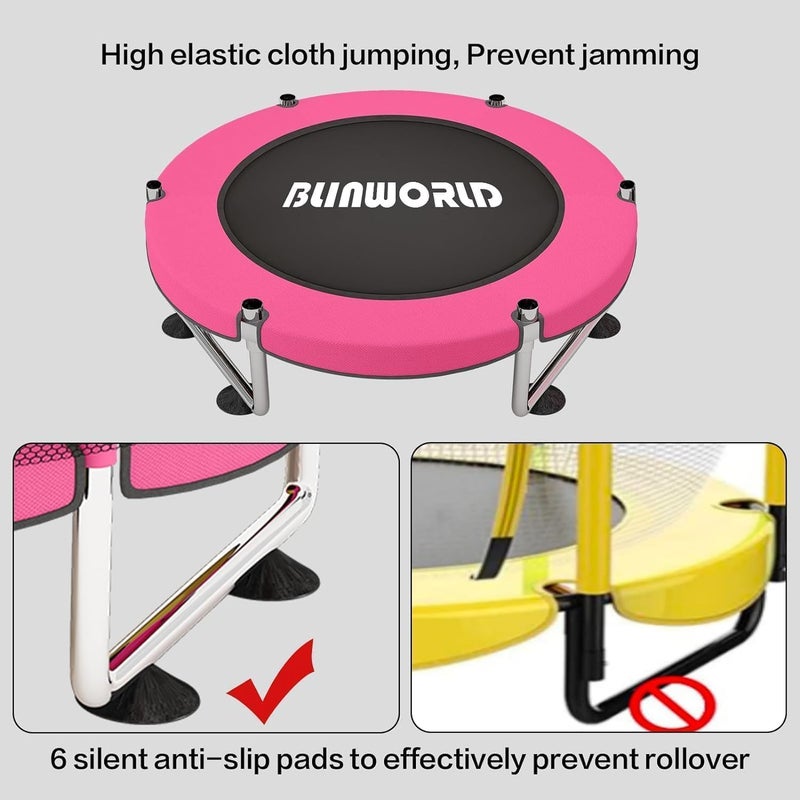 BLINWORLD Fitness Trampoline for Adults - 40"/48" 330 LBS Foldable Rebounder with Adjustable Foam Handle, Quiet Indoor Mini Workout Trampoline - Image 3