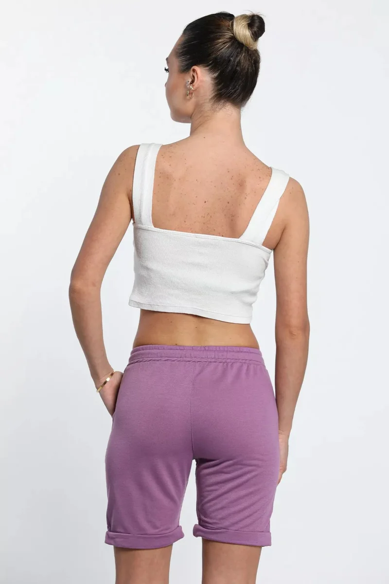 Gülseli Gulseli Double Leg Pocket Waist Elastic Women's Shorts