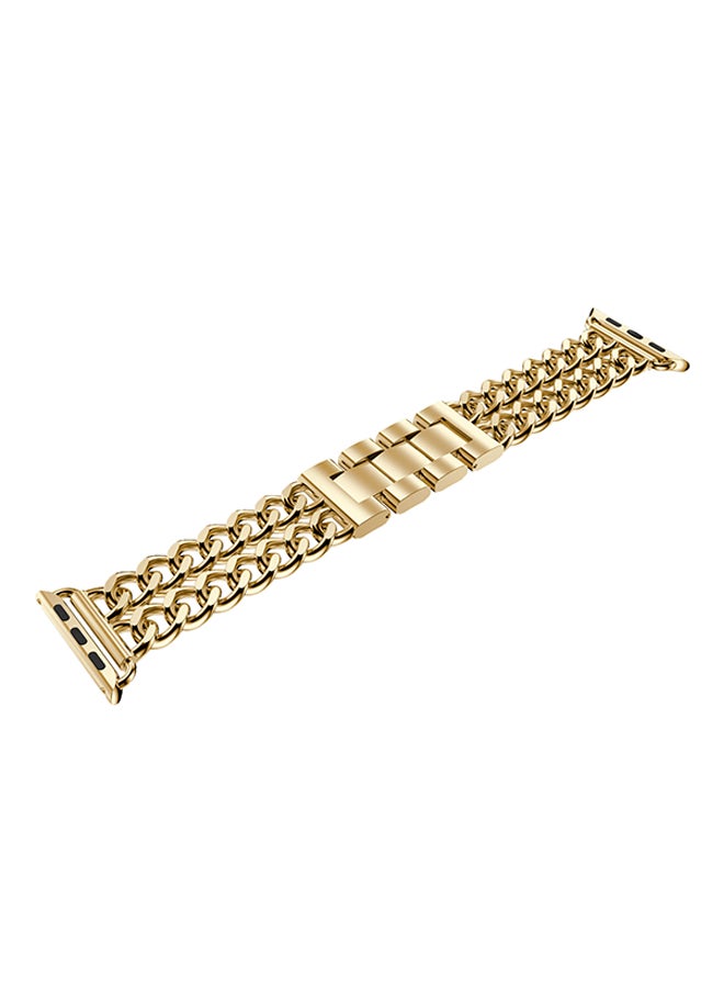 ISank Flexible Chain Replacement Strap For Apple Watch Series 3/2/1 Gold - Image 1