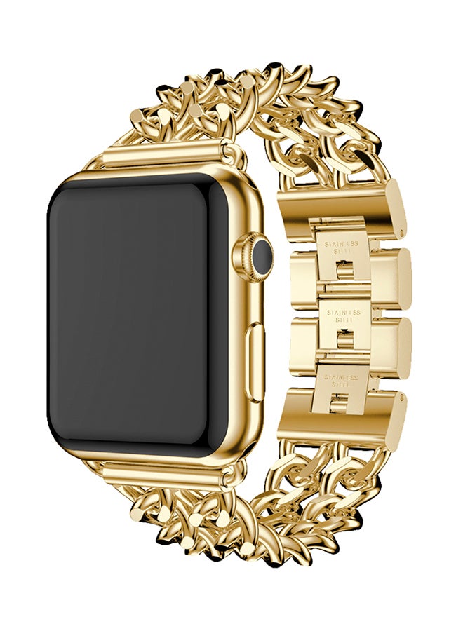 ISank Flexible Chain Replacement Strap For Apple Watch Series 3/2/1 Gold - Image 3
