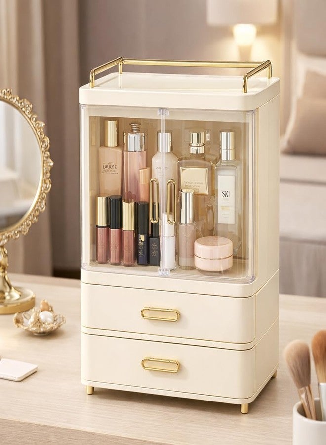 Vasukie Makeup Organizer Box with Drawers | Countertop Cosmetic Organizer for Woman | Cosmetic Storage Box | Organize for Cosmetic Products | Skincare & Beauty Organizer for Vanity,Countertop - Image 3