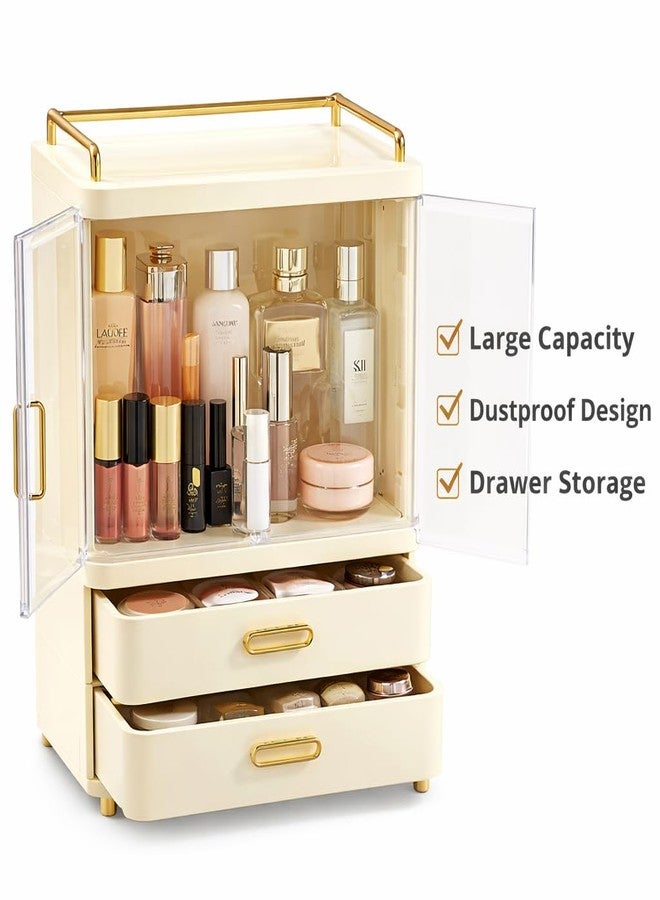 Vasukie Makeup Organizer Box with Drawers | Countertop Cosmetic Organizer for Woman | Cosmetic Storage Box | Organize for Cosmetic Products | Skincare & Beauty Organizer for Vanity,Countertop - Image 2