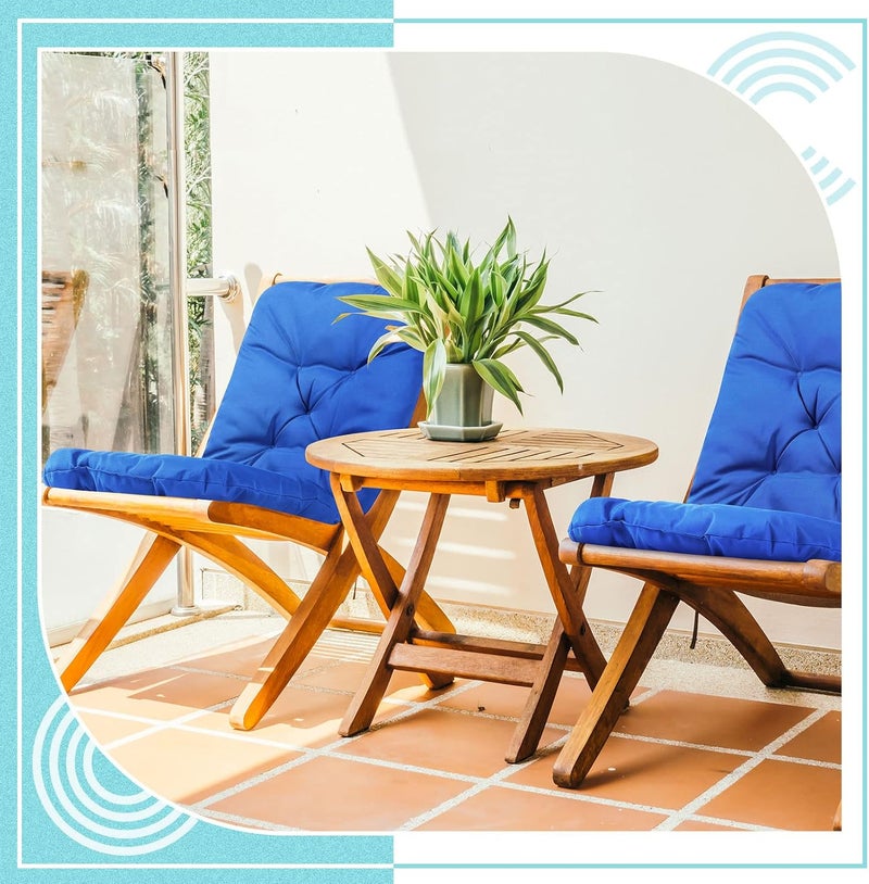Chunful Back Chair Cushion Outdoor Indoor Tufted Seat/Back Patio Seating Cushions Waterproof Weather Resistant Patio Rocking Pads for Outdoor(Royal Blue,2 Pcs) - Image 5