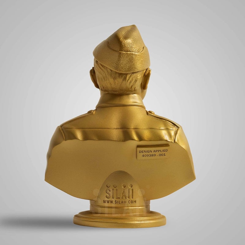 SILAII Netaji Subhas Chandra Bose Sculpture Gold 8 INCH - Image 5