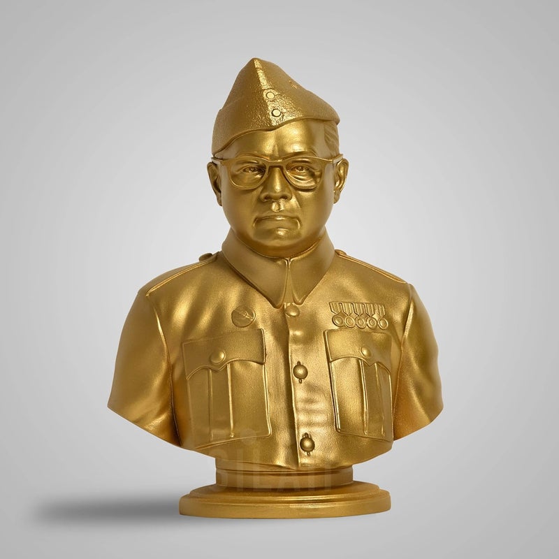 SILAII Netaji Subhas Chandra Bose Sculpture Gold 8 INCH - Image 1