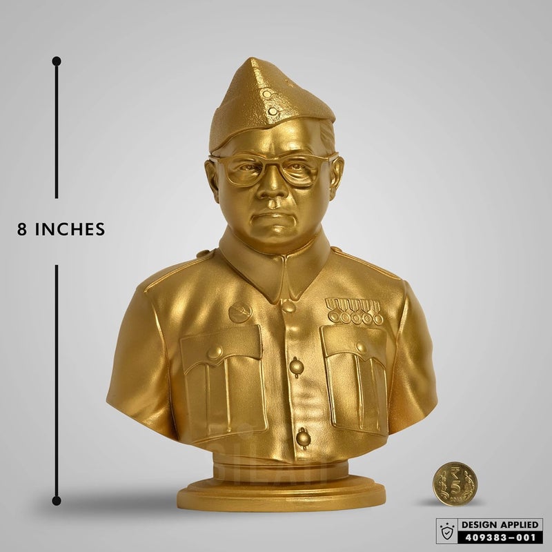 SILAII Netaji Subhas Chandra Bose Sculpture Gold 8 INCH - Image 2