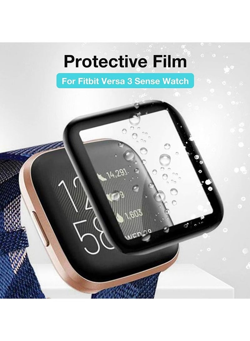واقي شاشة ثلاثي الأبعاد ذو حواف ناعمة منحنية [مضاد للخدش] [خالٍ من الفقاعات] [مقاوم للكسر] [عالي الحساسية] (ليس زجاجيًا) لساعة Fitbit Versa 3 - Image 3
