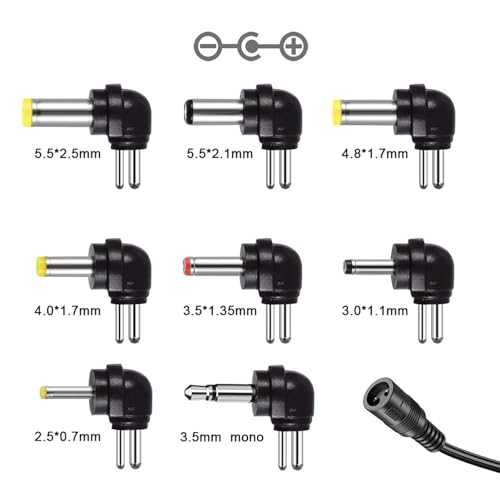 Powseed 12W Universal AC Adapter DC 3V 4.5V 5V 6V 7.5V 9V 12V Power Cord for Household Electronics CCTV IP Camers Routers Speaker Tablet Webcam USB Devices Multi Voltage 1000mA Wall Cord Charger - Image 2