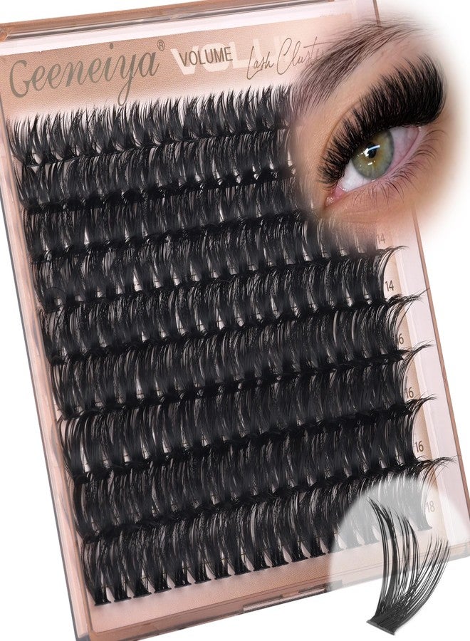 Geeneiya Volume Lash Clusters D Curvature Eyelash Clusters Thick Cluster Eyelash Extensions Wispy Individual Lashes Extensions Waterproof Lashes DIY at Home for Beginners with Lash Map - Image 1
