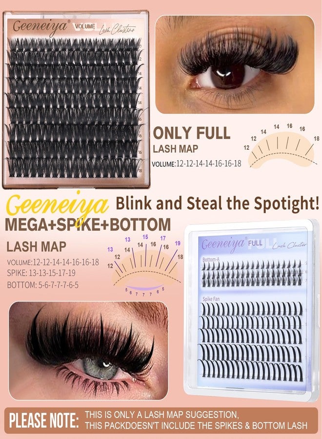 Geeneiya Volume Lash Clusters D Curvature Eyelash Clusters Thick Cluster Eyelash Extensions Wispy Individual Lashes Extensions Waterproof Lashes DIY at Home for Beginners with Lash Map - Image 3