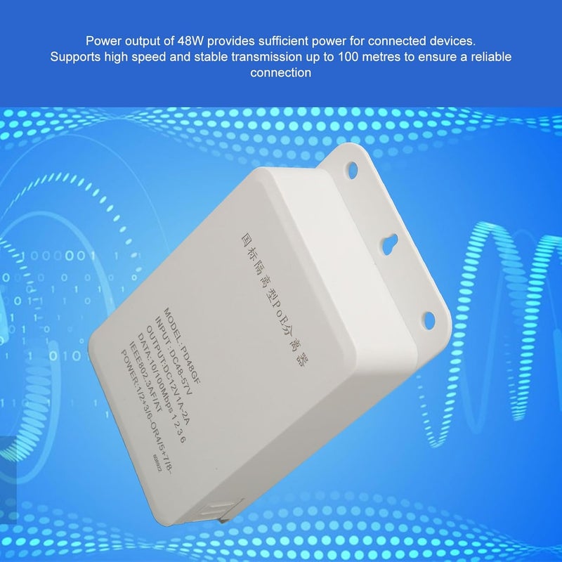 كلاراكو وحدة إمداد الطاقة المقاومة للماء ومحول PoE ومخرجات طاقة عالية 48 فولت إلى 12 فولت وصندوق مقسم PoE وبنية متينة وسهولة التركيب - Image 2