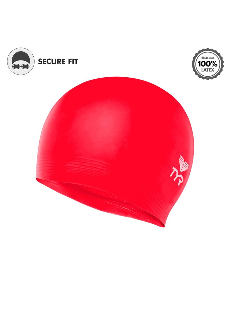 TYR TYR Latex Swim Cap, Red  - Image 3