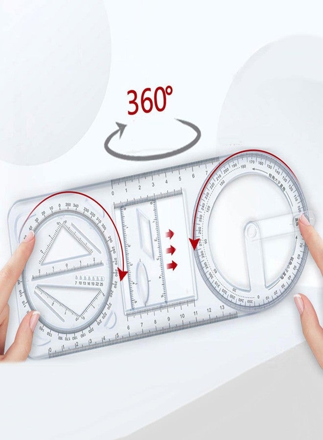 MERISHOPP مسطرة هندسية متعددة الوظائف، قالب رسم رياضي لأعمال النجارة، نمط أ - Image 3