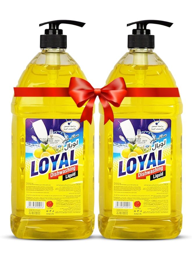 لويال سائل غسيل الأطباق برائحة الليمون والأعشاب الجبلية 2 × 2000 مل