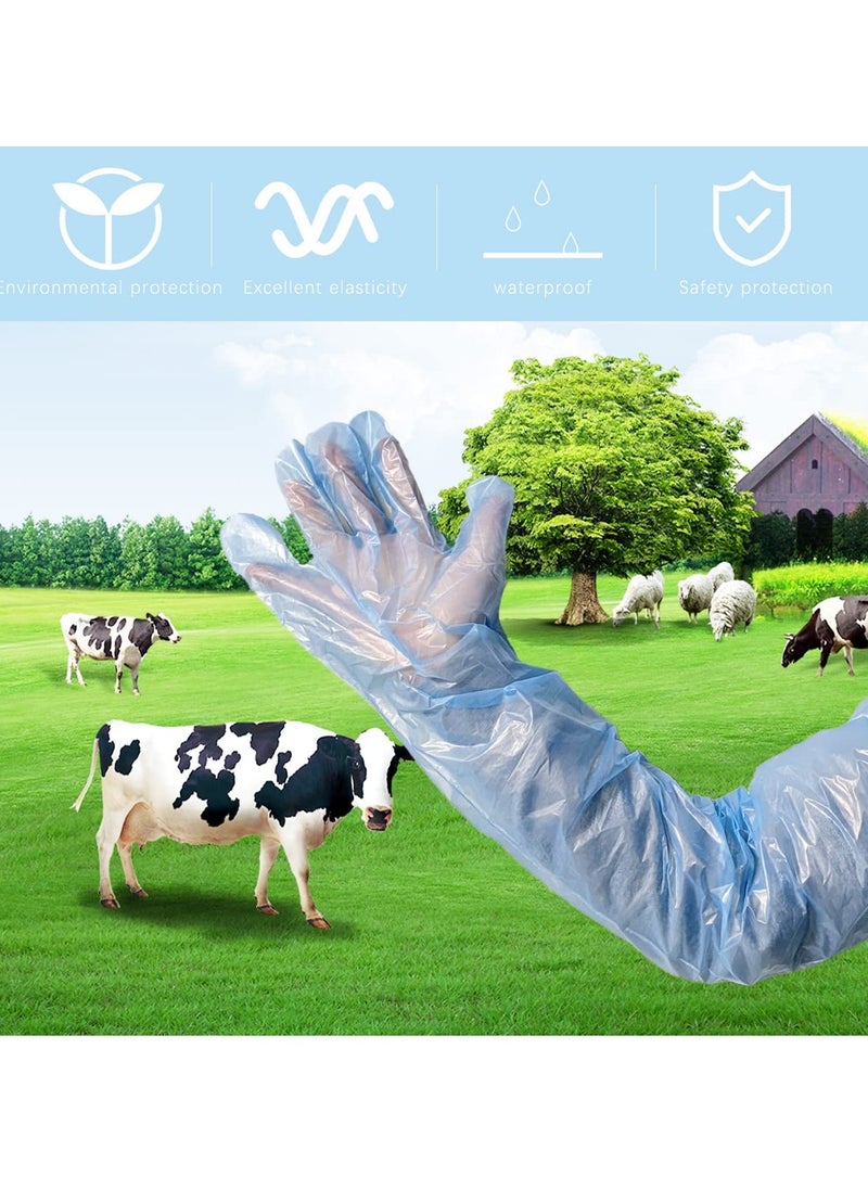 KASTWAVE 50Pcs Disposable Field Dressing Gloves, 50Pcs Short PVC Gloves, Veterinary Dressing Gutting Long Arm Gloves for Field Dressing Gutting Deer Gardening Painting Full Arm  - Image 3