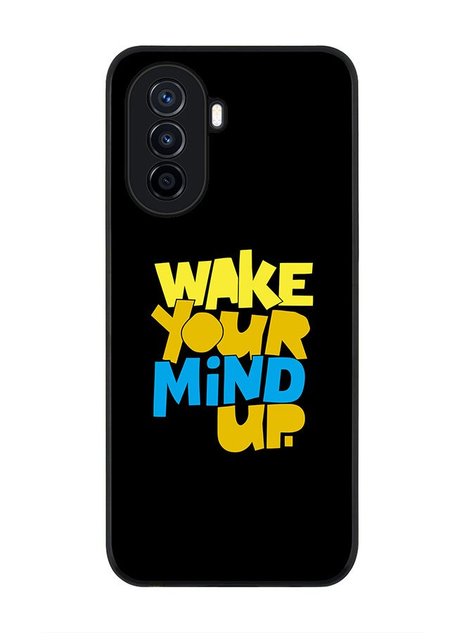Stylizedd Rugged Black Edge case for Huawei nova Y71, Slim fit Soft Case Flexible Rubber Edges Anti Drop TPU Gel Thin Cover - Wake your mind up - Image 1